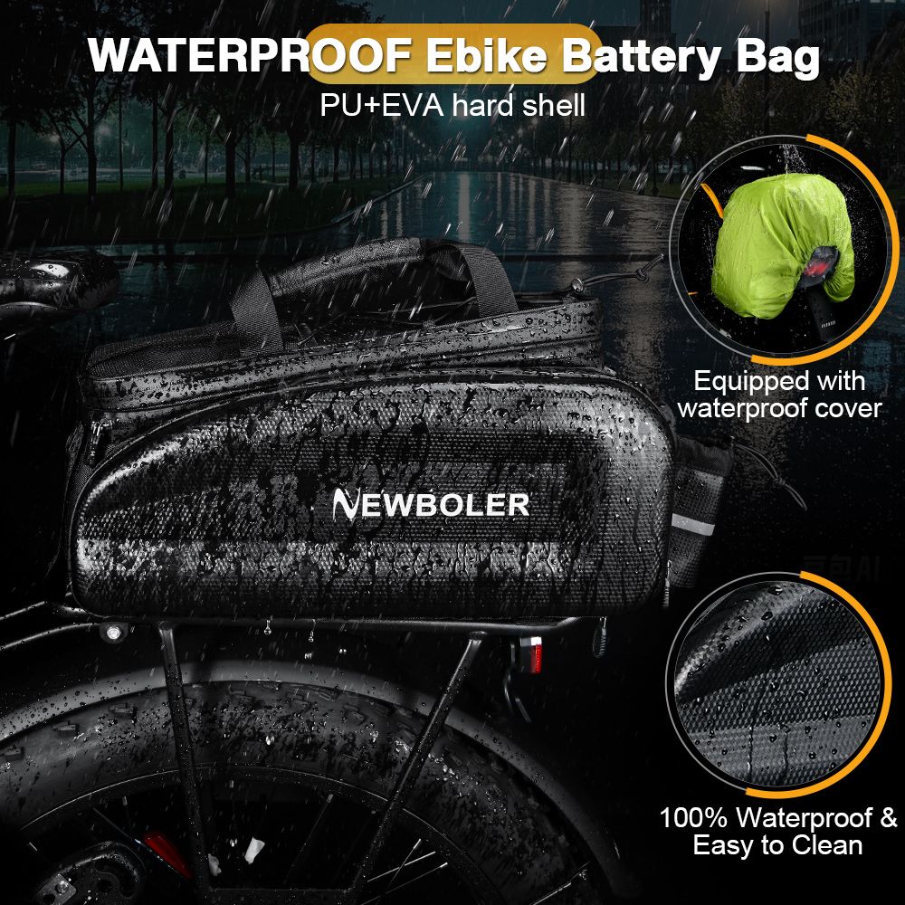 NEWBOLER BAG306 Electric Bike 30L Rear Seat Bag with Battery Compartment