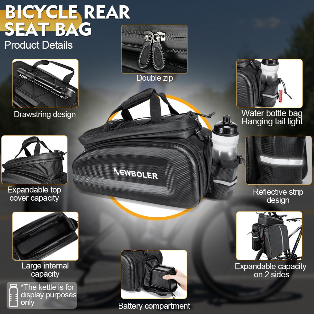 NEWBOLER BAG306 Electric Bike 30L Rear Seat Bag with Battery Compartment