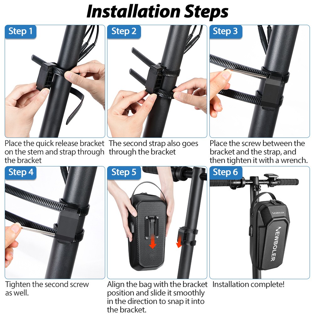 NEWBOLER BAG843 Quick Disassembly Electric Scooter Bag with USB Port - 3L