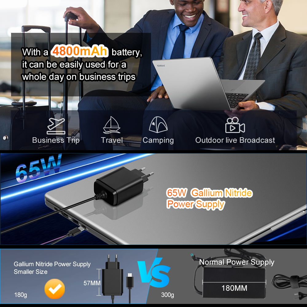 Ninkear A15 Pro Laptop, 16-palcová obrazovka 2560*1600, obnovovacia frekvencia 120 Hz, AMD Ryzen 5 7430U 6 jadier max. 4,3 GHz, 16 GB RAM 1 TB SSD, WiFi6 Bluetooth5.2, odomykanie odtlačkom prsta, podsvietená klávesnica, 2 plnohodnotné Type-C, 3*USB3.0, 1*HDMI, 1*Micro SD Card, 1*Audio