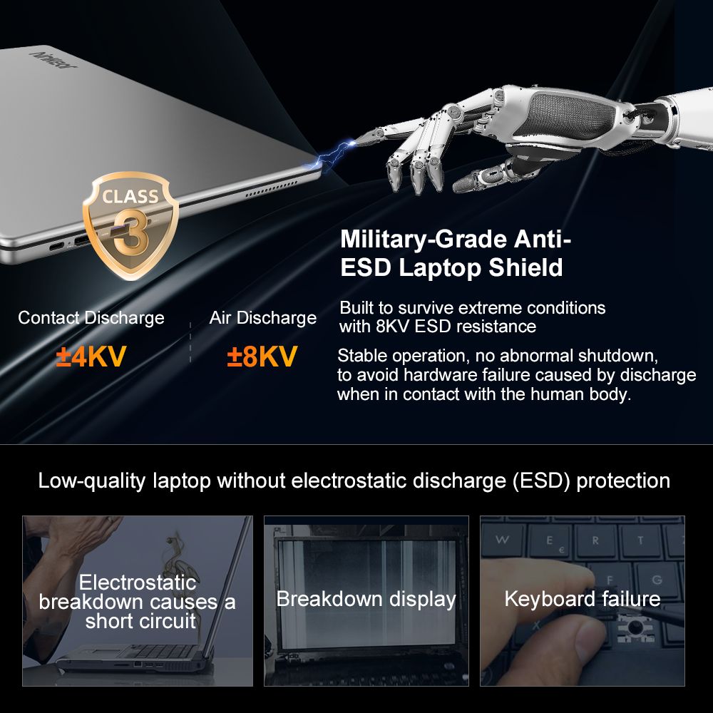 Ninkear A15 Pro Laptop, 16-palcová obrazovka 2560*1600, obnovovacia frekvencia 120 Hz, AMD Ryzen 5 7430U 6 jadier max. 4,3 GHz, 16 GB RAM 1 TB SSD, WiFi6 Bluetooth5.2, odomykanie odtlačkom prsta, podsvietená klávesnica, 2 plnohodnotné Type-C, 3*USB3.0, 1*HDMI, 1*Micro SD Card, 1*Audio