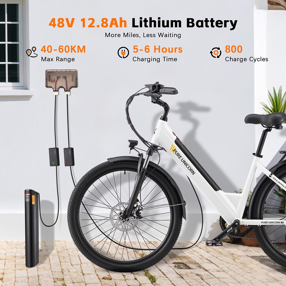 Elektrický bicykel PURE UNICORN U2, 750W motor, 48V 12.8Ah batéria, 27.5
