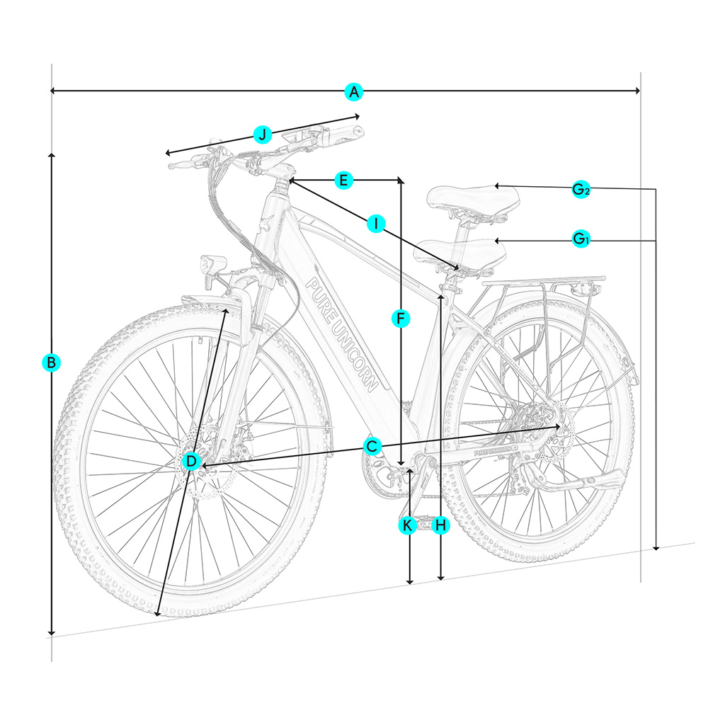 Elektrický bicykel PURE UNICORN U3, 750W motor, 48V 12.8Ah batéria, 29-palcové pneumatiky, max. rýchlosť 45 km/h, dojazd 60 km, mechanické kotúčové brzdy, predné odpruženie, 7-rýchlostný prevod Shimano
