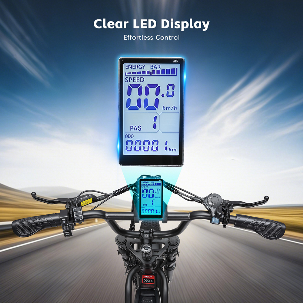 Elektrický bicykel PURE UNICORN U5, 1000W motor, 48V 19.2Ah batéria, 20*4 palcové tučné pneumatiky, max. rýchlosť 45 km/h, dojazd 80 km, hydraulické brzdy, predné a zadné odpruženie, 7-rýchlostný prevod Shimano