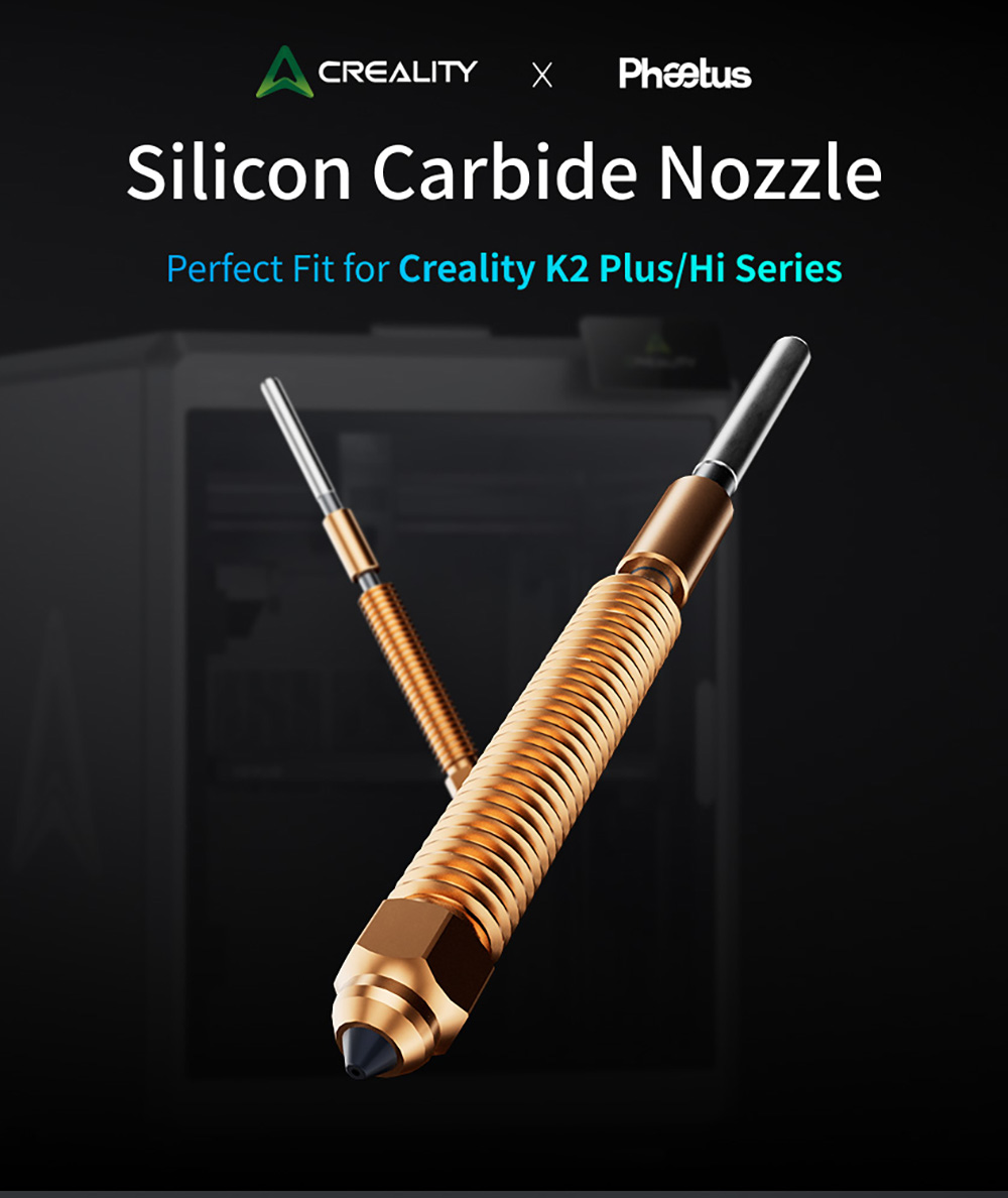Phaetus 0.4mm Silicon Carbide Nozzle for Creality K2 Plus Hi Combo
