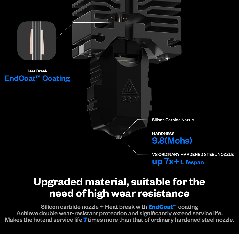 Phaetus Conch Hotend Plus for Bambu Lab X1/P1, 0.4 mm