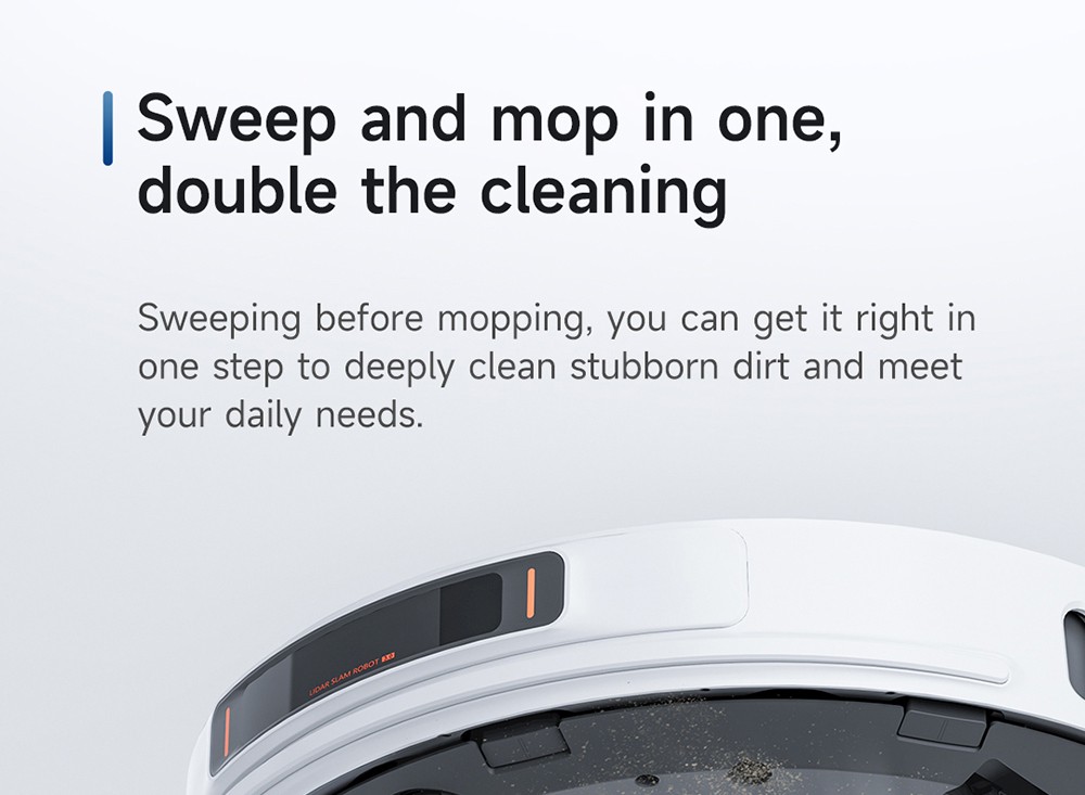 ROIDMI EVE MAX Robot Vacuum and Mop with Self Empty Station, 5000Pa Max Suction, 3L Dust Bag, 250min Max Runtime, LiDAR Navigation, App and Voice Control