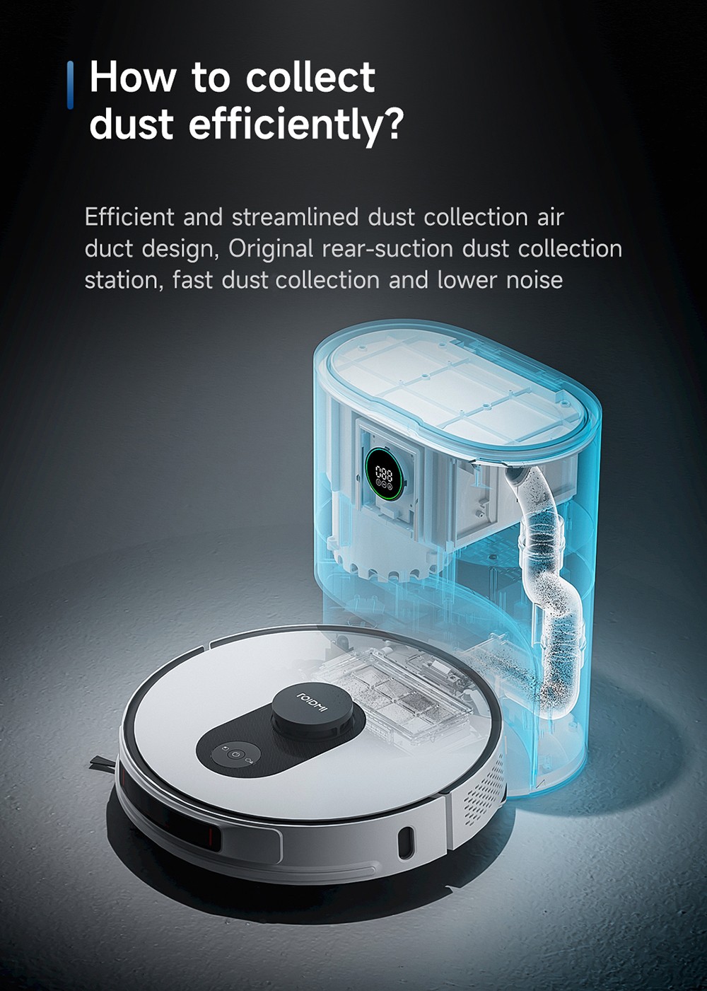 ROIDMI EVE MAX Robot Vacuum and Mop with Self Empty Station, 5000Pa Max Suction, 3L Dust Bag, 250min Max Runtime, LiDAR Navigation, App and Voice Control