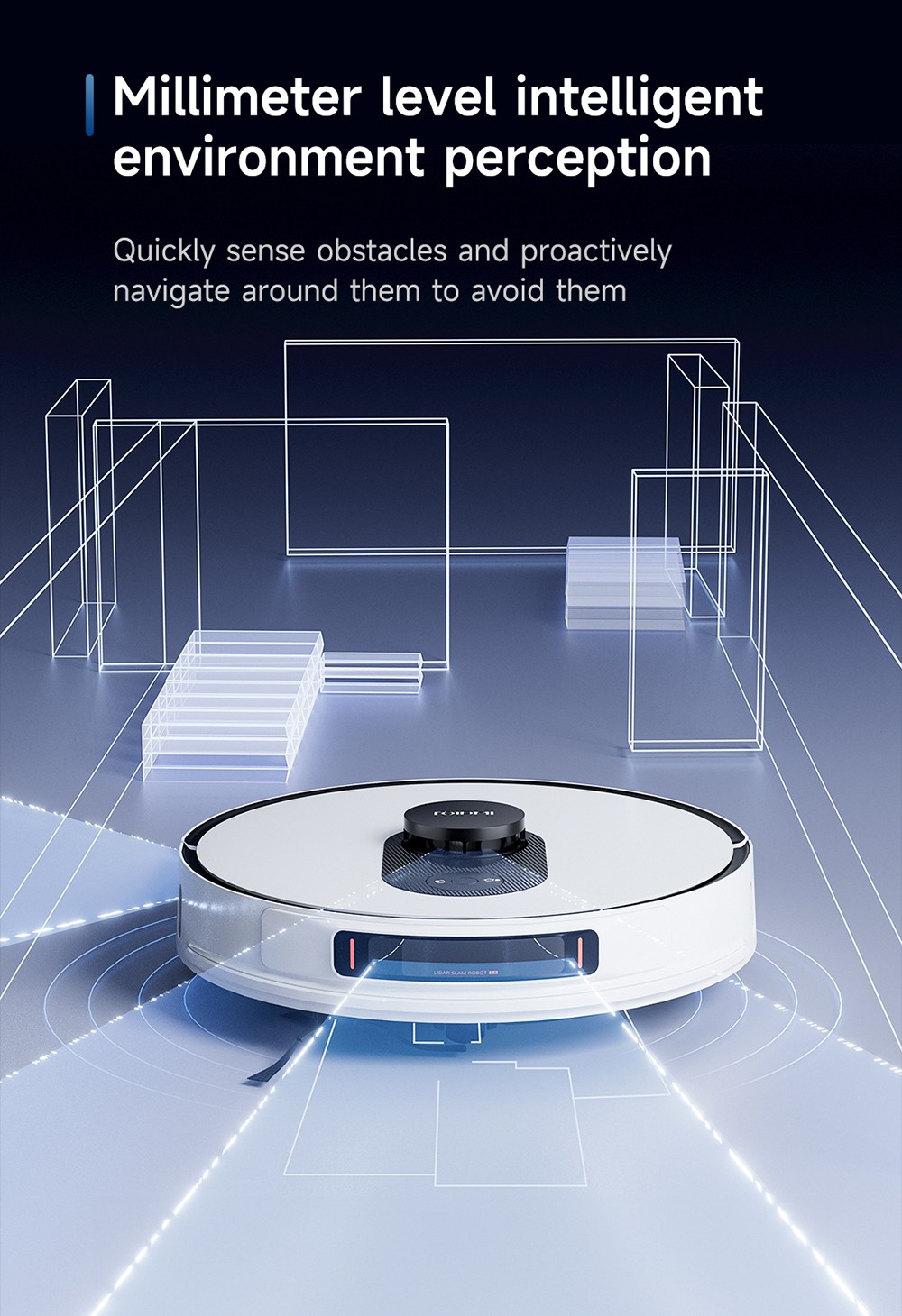 ROIDMI EVE MAX Robot Vacuum and Mop with Self Empty Station, 5000Pa Max Suction, 3L Dust Bag, 250min Max Runtime, LiDAR Navigation, App and Voice Control