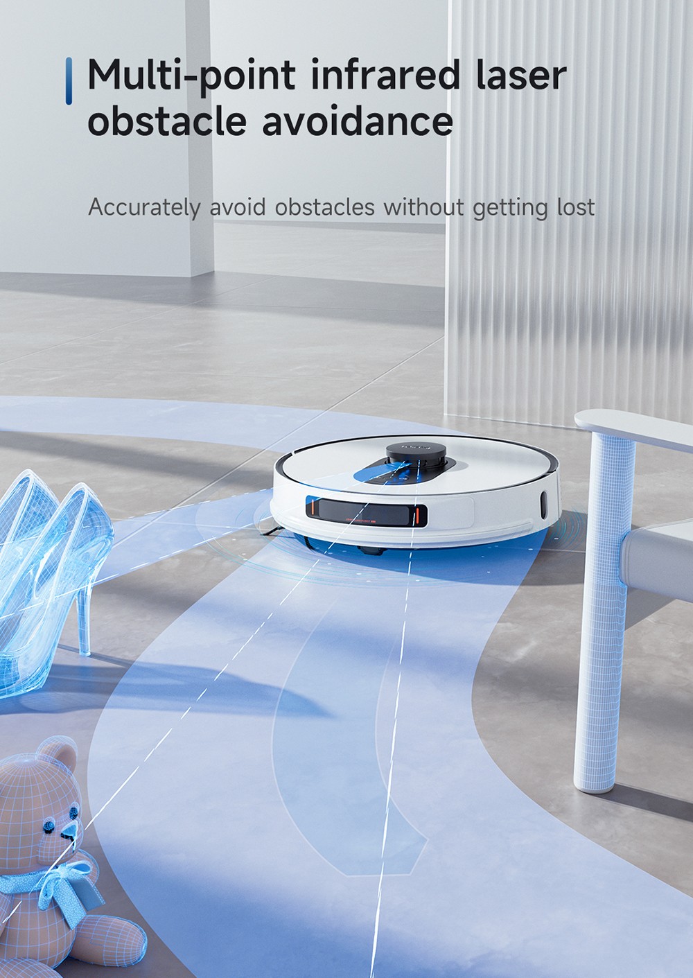 ROIDMI EVE MAX Robot Vacuum and Mop with Self Empty Station, 5000Pa Max Suction, 3L Dust Bag, 250min Max Runtime, LiDAR Navigation, App and Voice Control