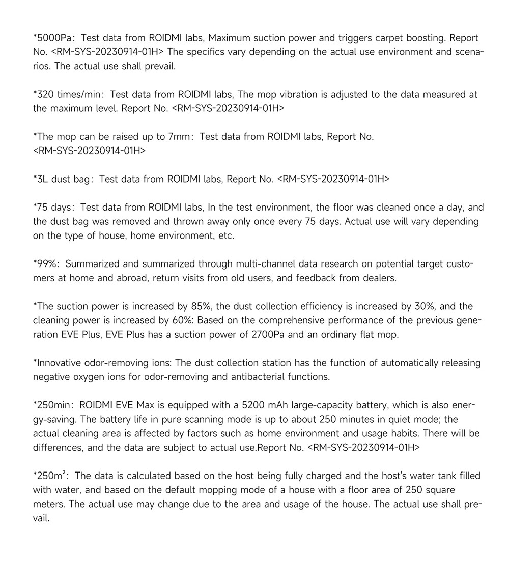 ROIDMI EVE MAX Robot Vacuum and Mop with Self Empty Station, 5000Pa Max Suction, 3L Dust Bag, 250min Max Runtime, LiDAR Navigation, App and Voice Control