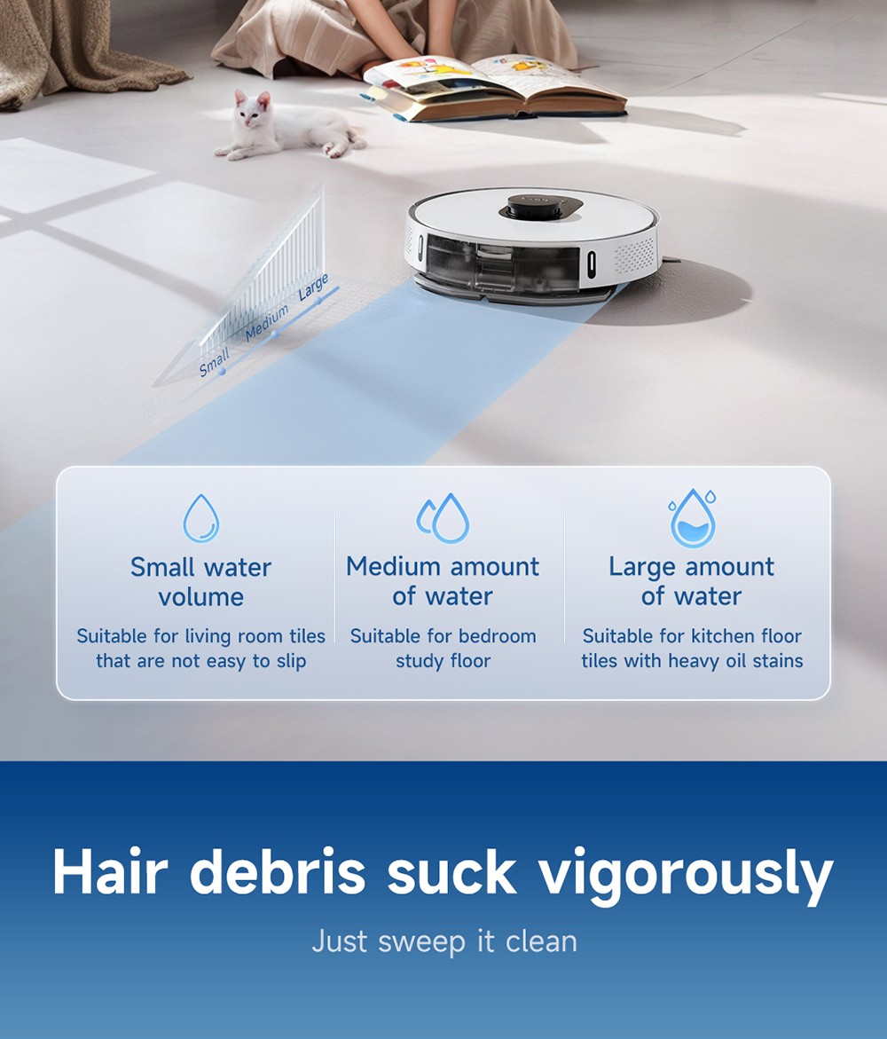 ROIDMI EVE MAX Robot Vacuum and Mop with Self Empty Station, 5000Pa Max Suction, 3L Dust Bag, 250min Max Runtime, LiDAR Navigation, App and Voice Control