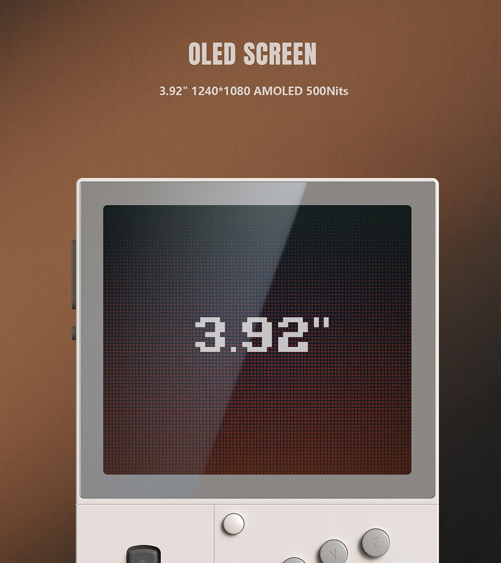 Retroid Pocket Classic Android 14 Game Console, 3.92 inch 1240*1080 AMOLED Screen, 6GB RAM 128GB Storage, WiFi 5 Bluetooth 5.1, 5000mAh Battery - Rose Red