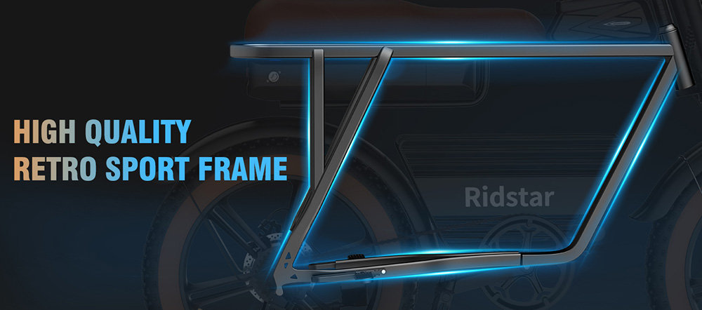Ridstar CR20 Electric Bike, 1000W Motor, 48V 20Ah Battery, 20*4.0 palcové tukové pneumatiky, max. rýchlosť 48 km/h, max. dojazd 70 km, predné a zadné mechanické kotúčové brzdy, 7-rýchlostná prevodovka Shimano, LCD displej