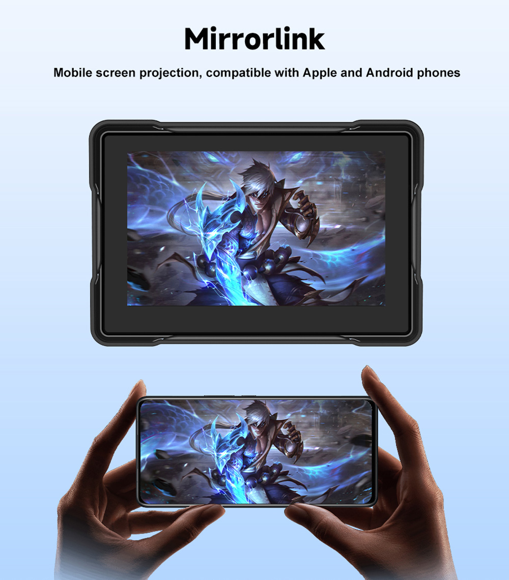 SD5005B 5inch Motorcycle Carplay, 2.5D IPS HD Screen (1024*600), IPX6 Waterproof, Dual Bluetooth 5.0, MirrorLink, for Apple/Android Phones