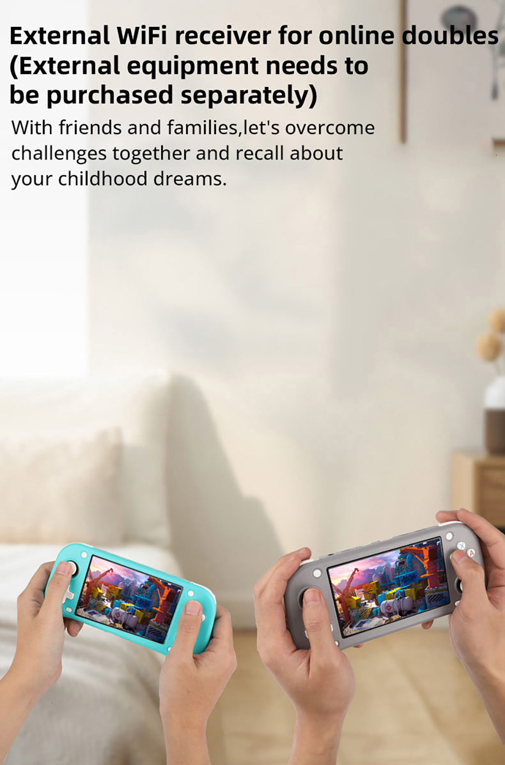 XF43 Handheld Game Console, 4.3 inch IPS Screen, 30+ Simulators, Hall Joystick & Trigger, HD Output, 128GB TF Card, 6 Hours Playtime - Grey