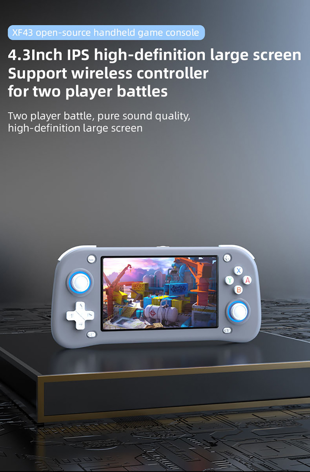 XF43 Handheld Game Console, 4.3 inch IPS Screen, 30+ Simulators, Hall Joystick & Trigger, HD Output, 64GB TF Card, 6 Hours Playtime - Green