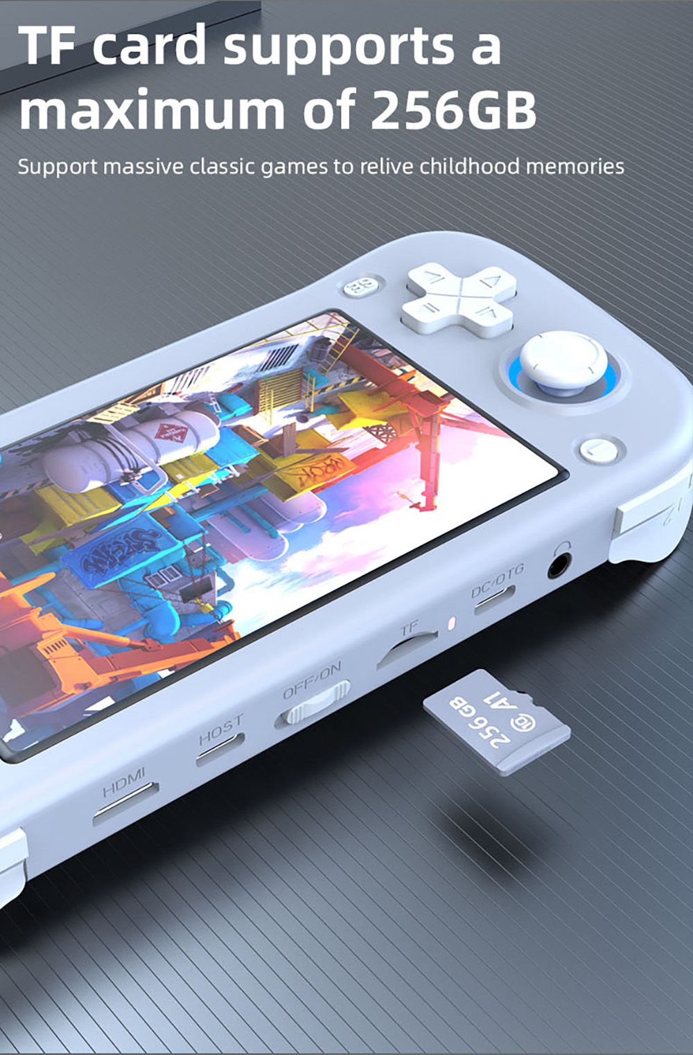 XF43 Handheld Game Console, 4.3 inch IPS Screen, 30+ Simulators, Hall Joystick & Trigger, HD Output, 64GB TF Card, 6 Hours Playtime - Green