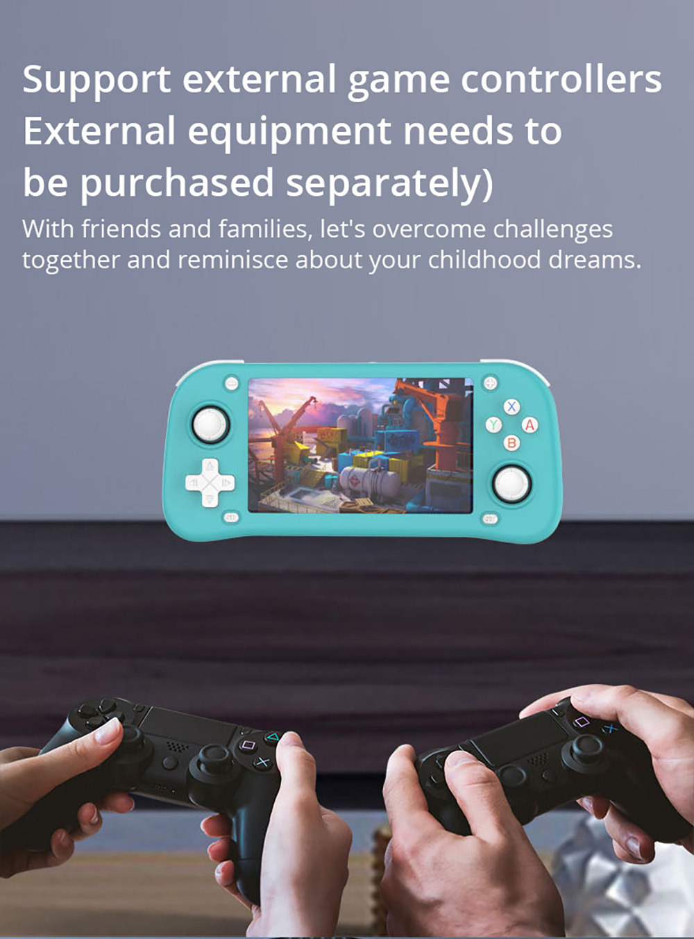 XF43 Handheld Game Console, 4.3 inch IPS Screen, 30+ Simulators, Hall Joystick & Trigger, HD Output, 64GB TF Card, 6 Hours Playtime - Green