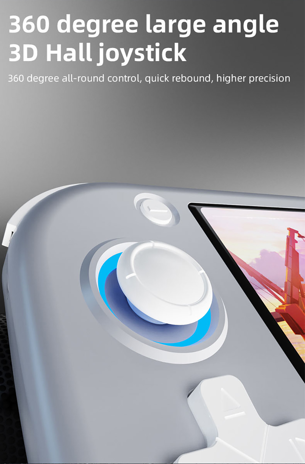 XF43 Handheld Game Console, 4.3 inch IPS Screen, 30+ Simulators, Hall Joystick & Trigger, HD Output, 64GB TF Card, 6 Hours Playtime - White