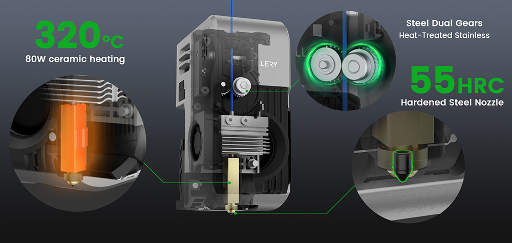 Artillery M1 Pro 3D Printer, 600mm/s, Intelligent Temperature/Smart Loop Control, Aluminum Frame, WLAN / Wi-Fi, 260*260*260mm