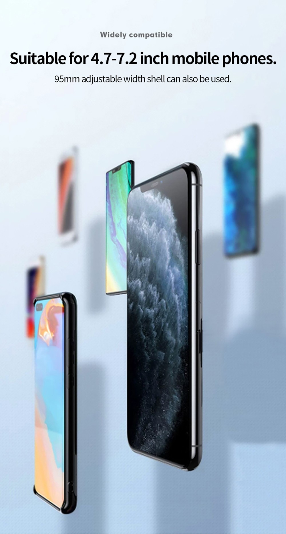 M5 Phone Holder for Electric Bikes / Motorcycles, Suitable for 4.7-7.2 inch Phones - Handlebar Type, Pink