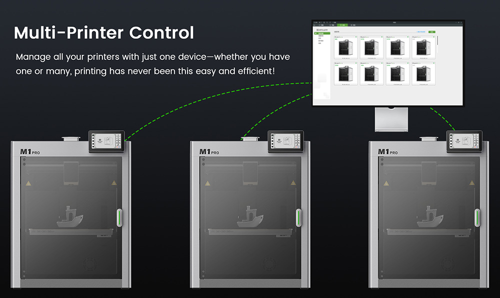 Artillery M1 Pro 3D Printer, 600mm/s, Intelligent Temperature/Smart Loop Control, Aluminum Frame, WLAN / Wi-Fi, 260*260*260mm