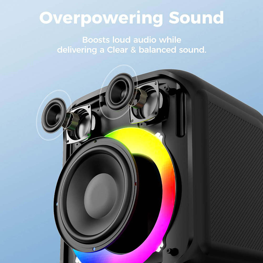 Sounarc L1 Party hangsz&oacute;r&oacute;, K&uuml;l&ouml;nb&ouml;ző vil&aacute;g&iacute;t&aacute;si m&oacute;dok, Sztere&oacute; p&aacute;ros&iacute;t&aacute;s, 12 &oacute;ra lej&aacute;tsz&aacute;si idő