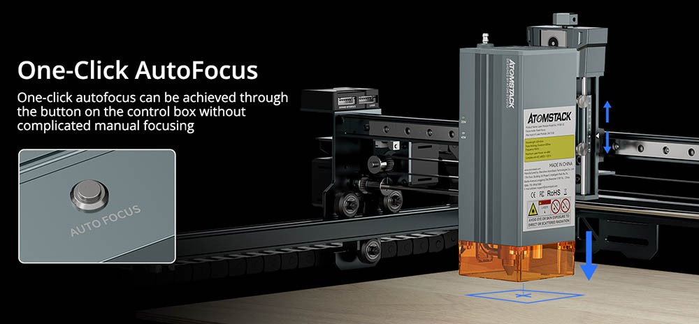 ATOMSTACK A40 Pro V2 48W Laser Engraver, with Auto Air Assist, 500mm/s Speed, 0.01mm Precision, 0.08x0.1mm Laser Spot, 25mm Paulownia/ 9mm MDF Wood in One Pass, 395*385mm