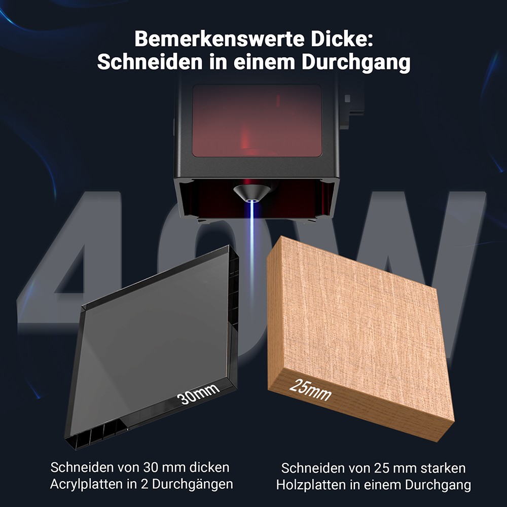 Mecpow X4 Pro 40W FDA Klasse 1 Lasergravierer mit Kamera, 400*398mm