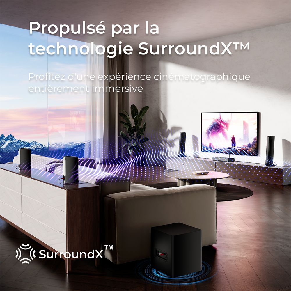 Ultimea Apollo S70 Ultra Kit de haut-parleurs et caisson de basses amovibles 7.1 canaux, &eacute;clairage dynamique, puissance de cr&ecirc;te de 410 W, contr&ocirc;le par application, &eacute;galiseur 10 bandes