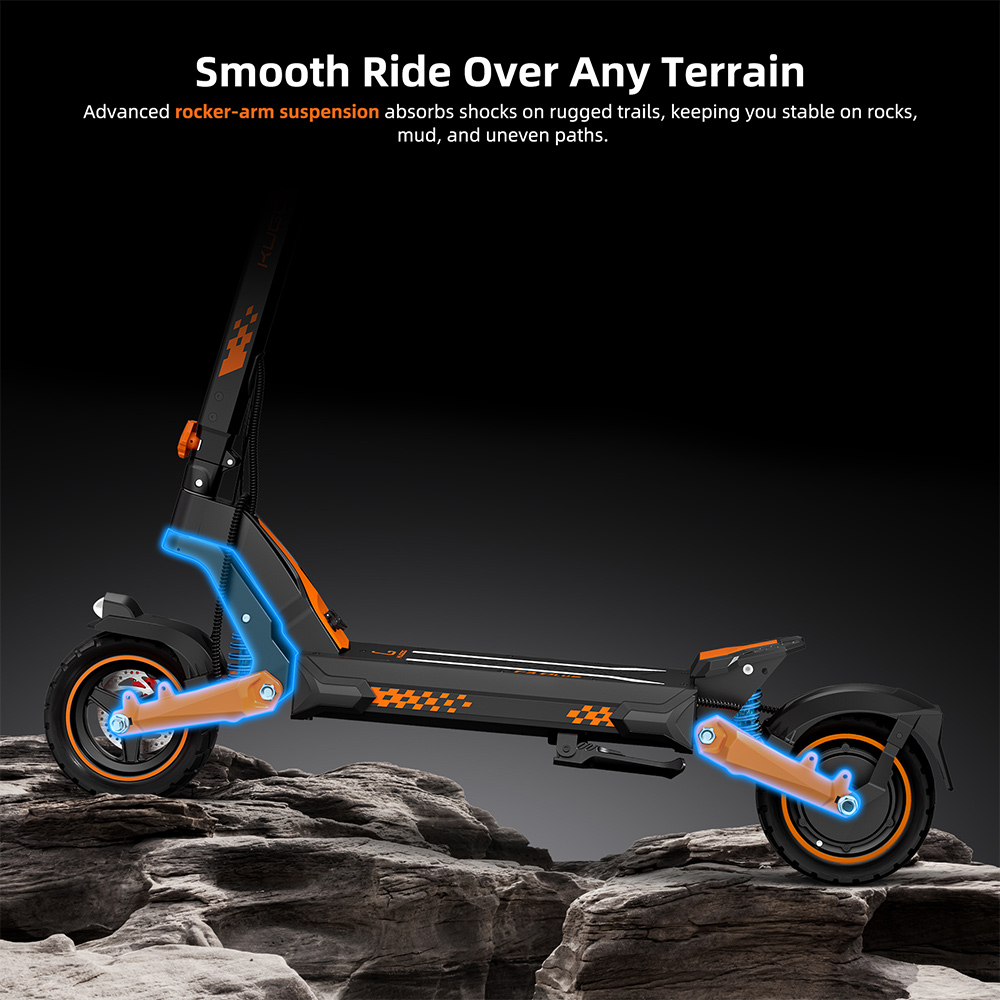 KUGOO F3 Plus Elektroroller, 1000-W-Motor, 48-V-20,8-Ah-Akku, 10-Zoll-Reifen, 50 km/h H&ouml;chstgeschwindigkeit, 80 km Reichweite, Scheibenbremsen vorne und hinten, Schwingenaufh&auml;ngung