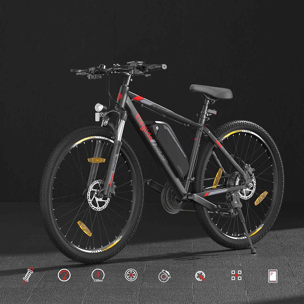 Eleglide Mopride 2 29 Zoll Elektro-Moped, 250-W-Motor, 36-V-Akku mit 15,6 Ah, maximale Reichweite 130 km, hydraulische Scheibenbremsen, Smart-LCD-Display, Smart-App, Premium-Federung mit Sperre, 21 G&auml;nge &ndash; Schwarz