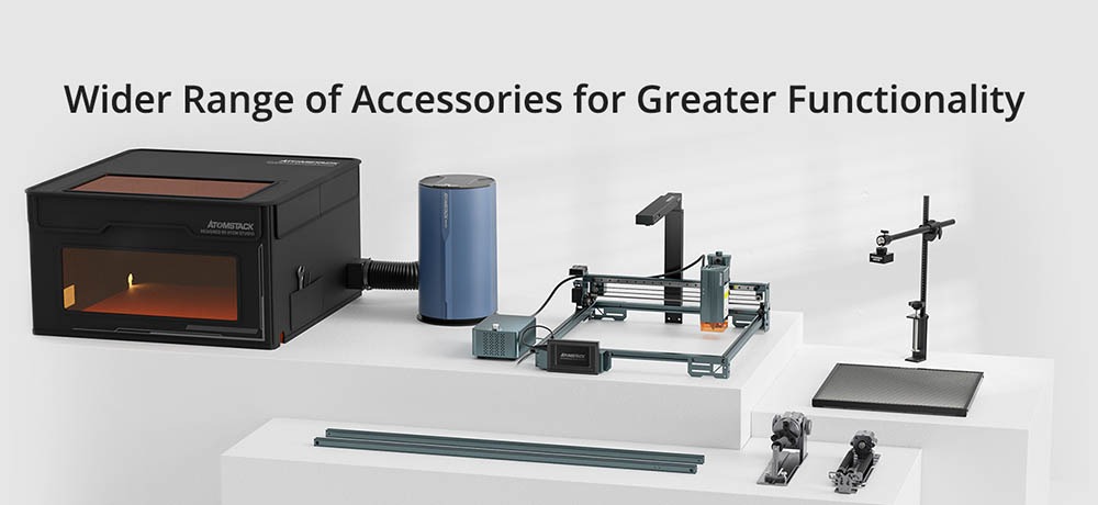 ATOMSTACK A40 Pro V2 48W Laser Engraver, with Auto Air Assist, 500mm/s Speed, 0.01mm Precision, 0.08x0.1mm Laser Spot, 25mm Paulownia/ 9mm MDF Wood in One Pass, 395*385mm