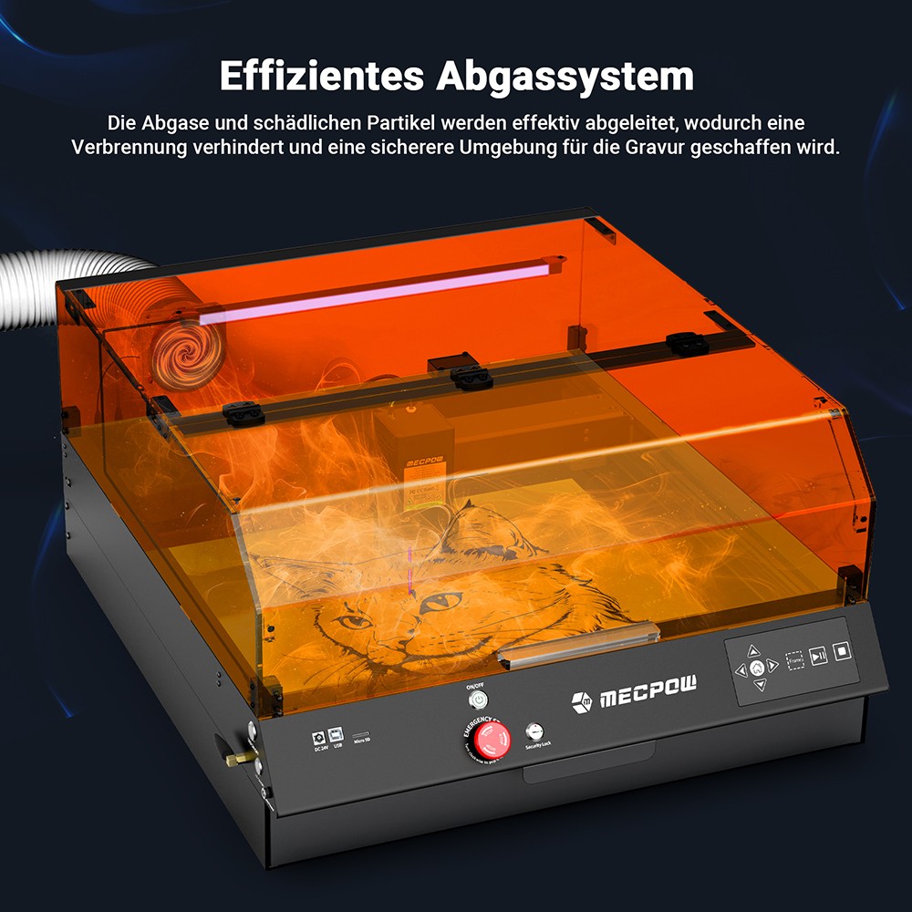 Mecpow X4 Pro 40W FDA Klasse 1 Lasergravierer mit Kamera, 400*398mm