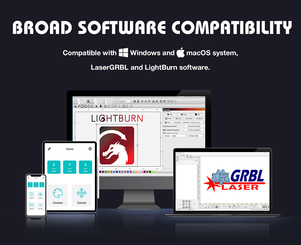 TWO TREES TTS-20 Pro 20W Graveur Laser, Carte mère 32 bits, Point compressé 0,08×0,08mm, Précision 0,1mm, 300*300mm