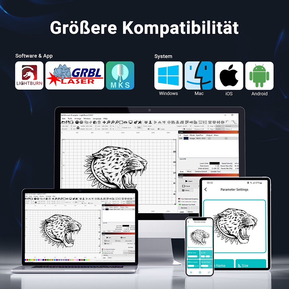 Mecpow X4 Pro 40W FDA Klasse 1 Lasergravierer mit Kamera, 400*398mm