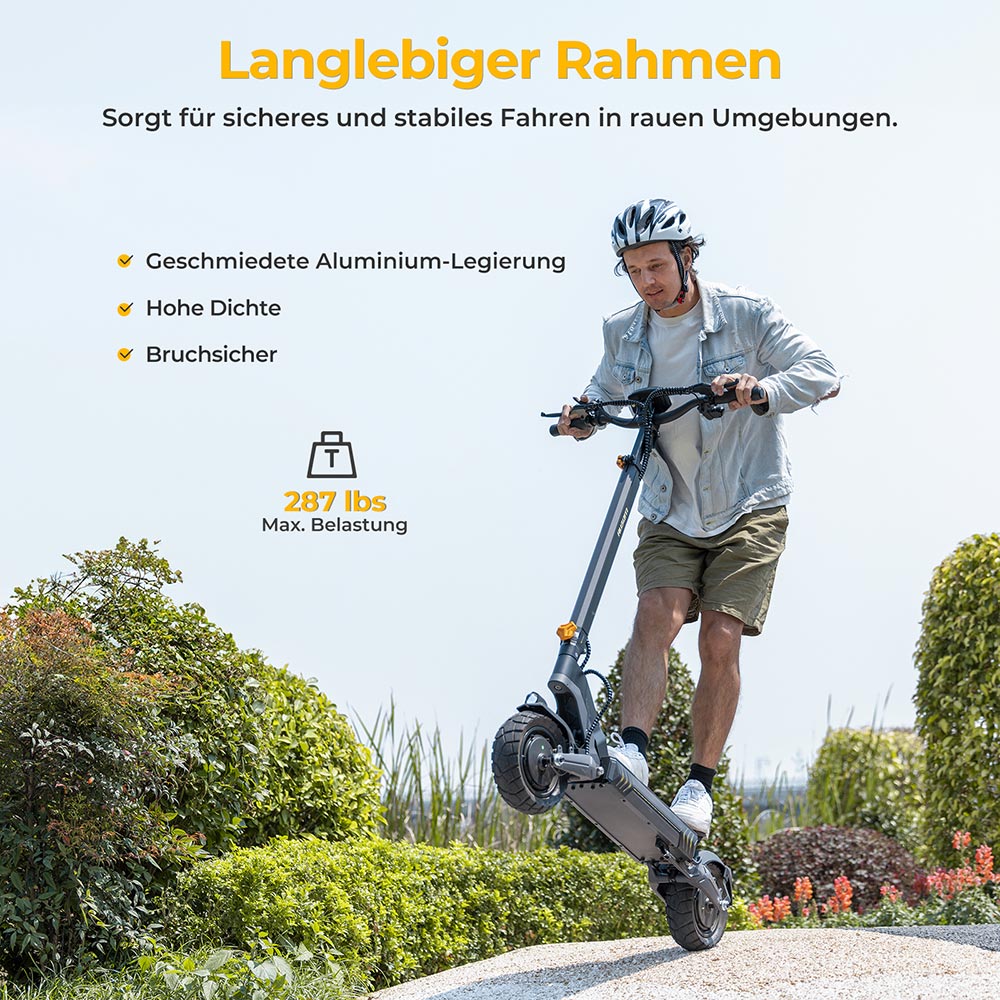 Ausom L2 Elektroroller, 2 x 800W Motor, 48V 15,6Ah Akku, 10 Zoll Reifen, 55 km/h H&ouml;chstgeschwindigkeit, 70 km Reichweite, Scheibenbremsen vorne und hinten, Schwingenfederung, LCD-Display