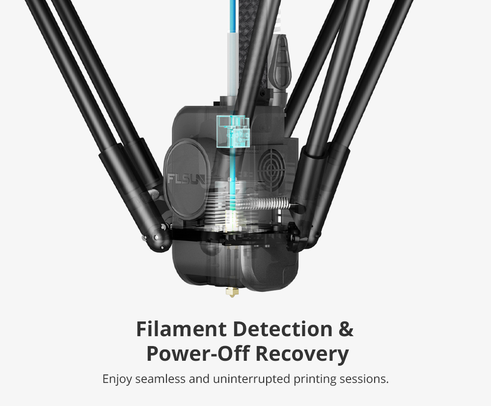 FLSUN T1 Imprimante 3D Delta Ultra-Rapide 1000mm/s, 260*260*330mm, Caméra Al, Nivellement Automatique