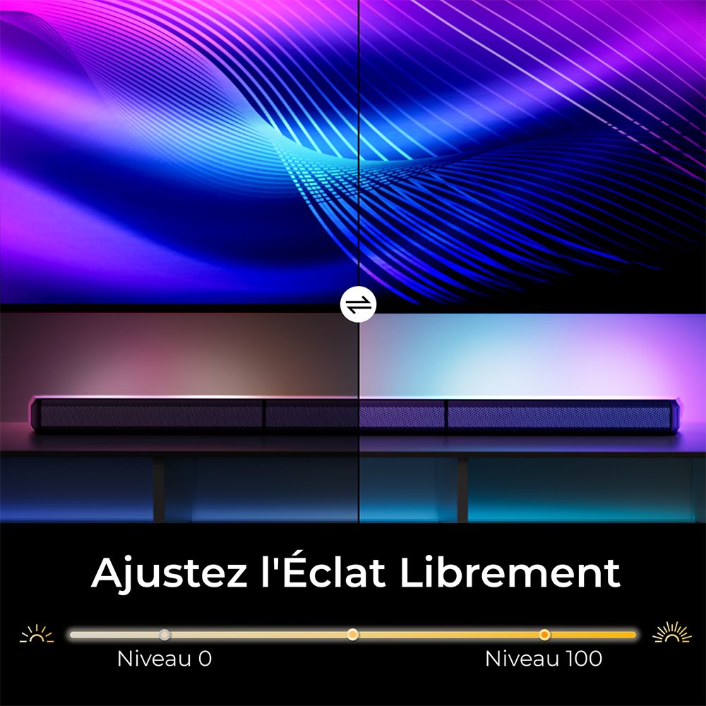 Ultimea Apollo S70 Ultra Kit de haut-parleurs et caisson de basses amovibles 7.1 canaux, &eacute;clairage dynamique, puissance de cr&ecirc;te de 410 W, contr&ocirc;le par application, &eacute;galiseur 10 bandes