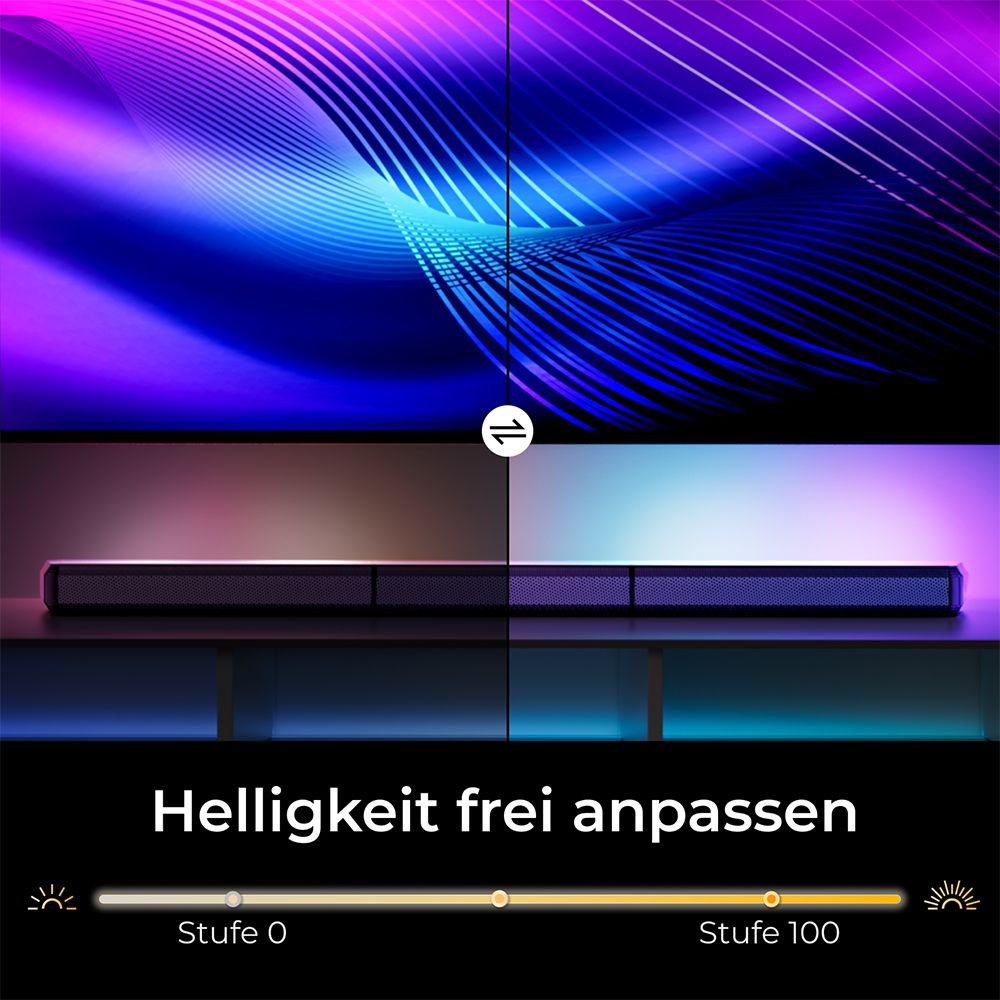 Ultimea Apollo S70 Ultra 7.1-Kanal-Soundbar-Subwoofer-Lautsprecher-Kit, abnehmbar, dynamische Beleuchtung, 410 W Spitzenleistung, App-Steuerung, 10-Band-Equalizer-Einstellungen