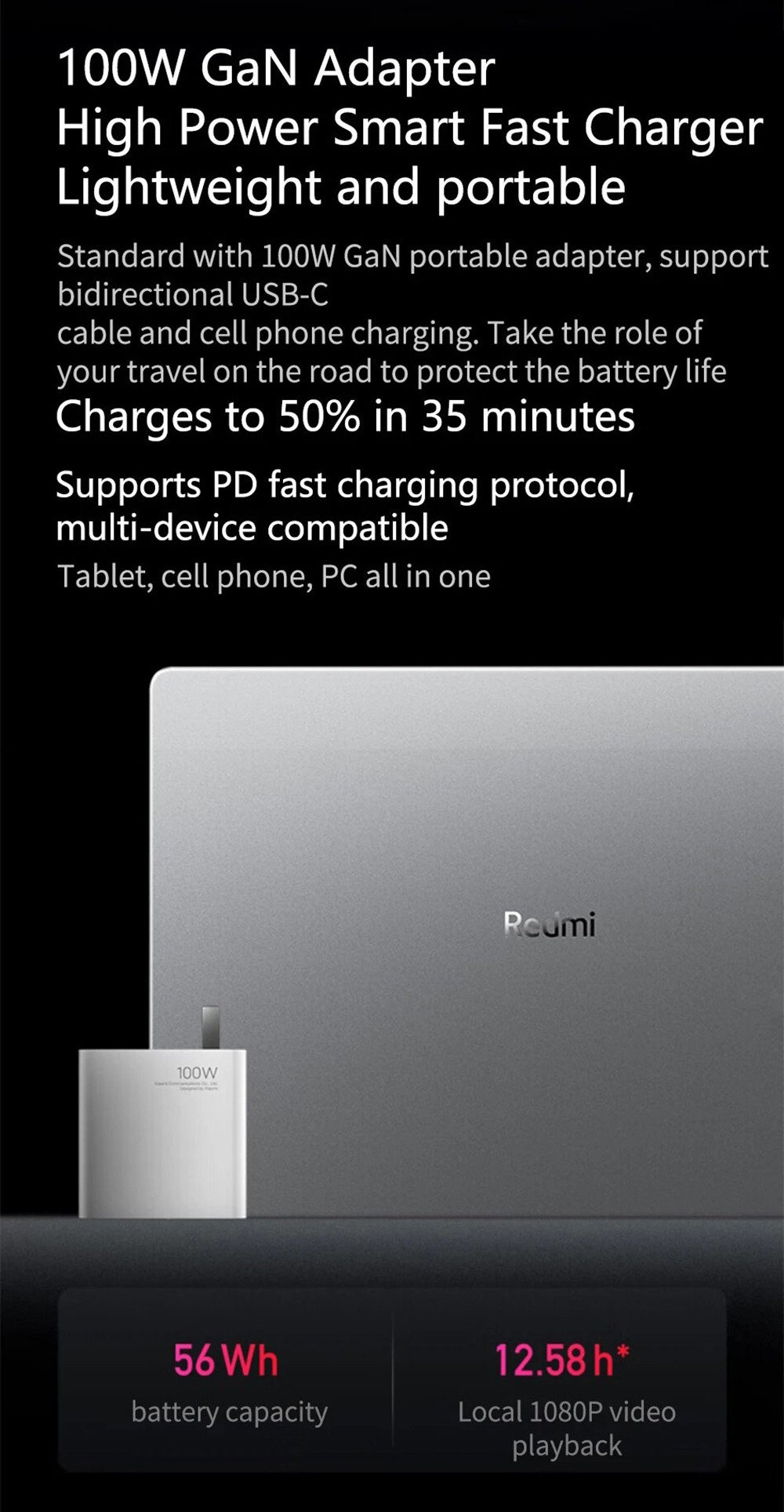 Redmi Book 14 Laptop Chinese Version, 14-inch, Intel Core i5-13500H 12 Cores 4.7GHz, 16GB RAM 1TB SSD, WiFi 6 Bluetooth 5.2, 56Wh Battery USB-C Fast Charging, 1*USB-A 2.0 2*USB-A 3.2 1*USB-C 1*HDMI 2.1 1*Headphone Jack, Backlight Keyboard - Silver