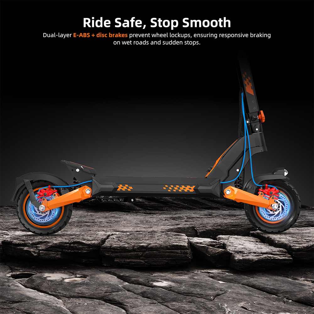KUGOO F3 Plus Elektroroller, 1000-W-Motor, 48-V-20,8-Ah-Akku, 10-Zoll-Reifen, 50 km/h H&ouml;chstgeschwindigkeit, 80 km Reichweite, Scheibenbremsen vorne und hinten, Schwingenaufh&auml;ngung