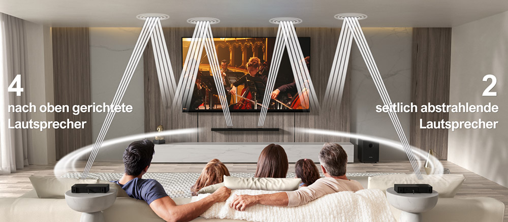 Ultimea Nova S90 7.1.4 Soundbar + 1 pár * Steady S90 hangszóróállvány, Dolby Atmos, 740 W csúcsteljesítmény, 4K HDR jelátvitel, 6 hangszínszabályzó mód