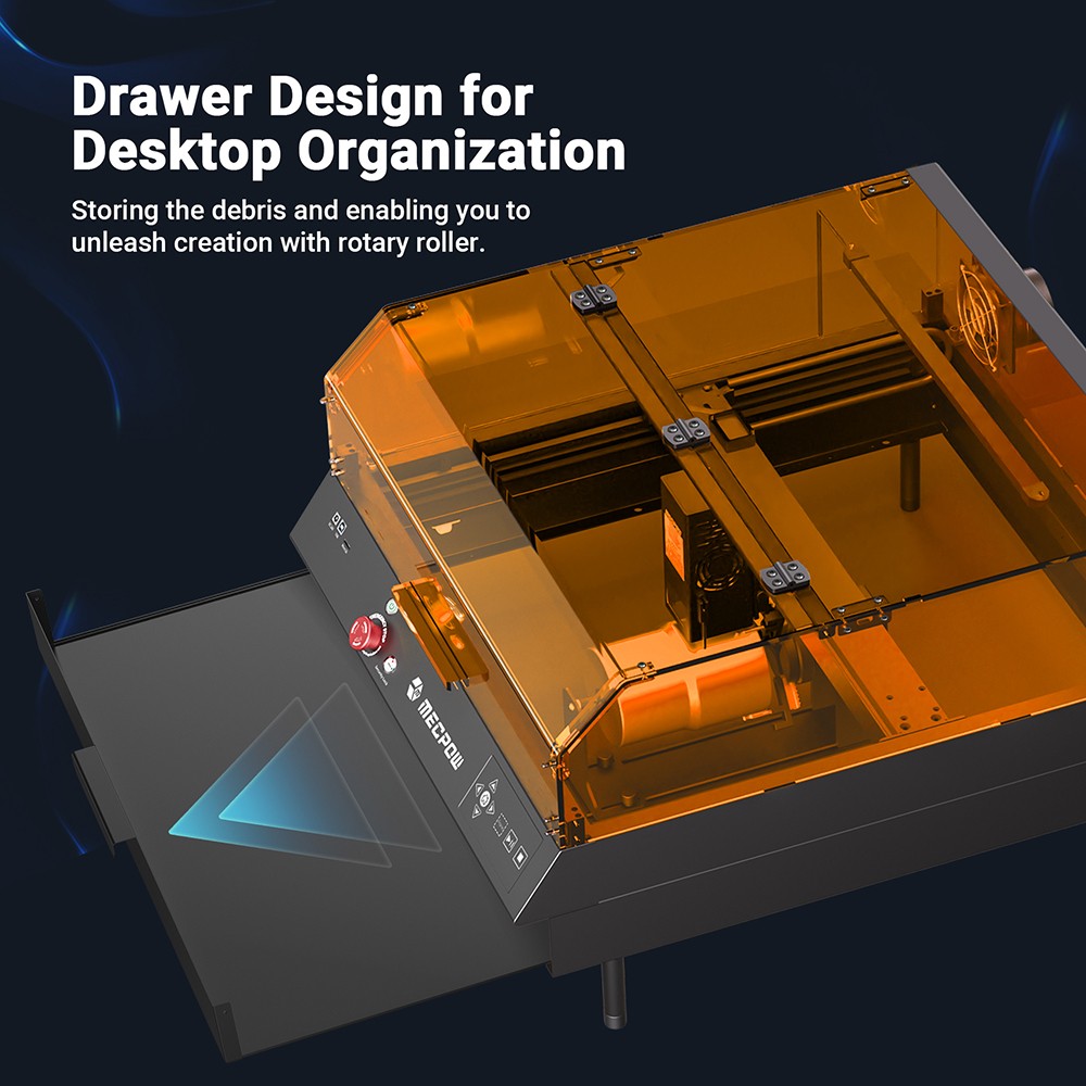 Mecpow X4 Pro 40W FDA Class 1 Laser + Laser Bed + 1 Year LightBurn License