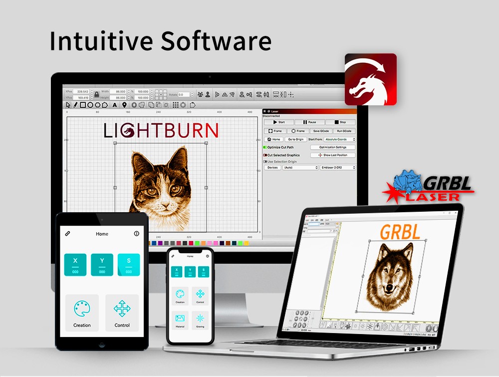 TWO TREES TTS-55 Pro Graveur Laser 5,5W, Carte mère 32 bits, Point compressé 0,08×0,08mm, Précision 0,1mm, 300*300mm
