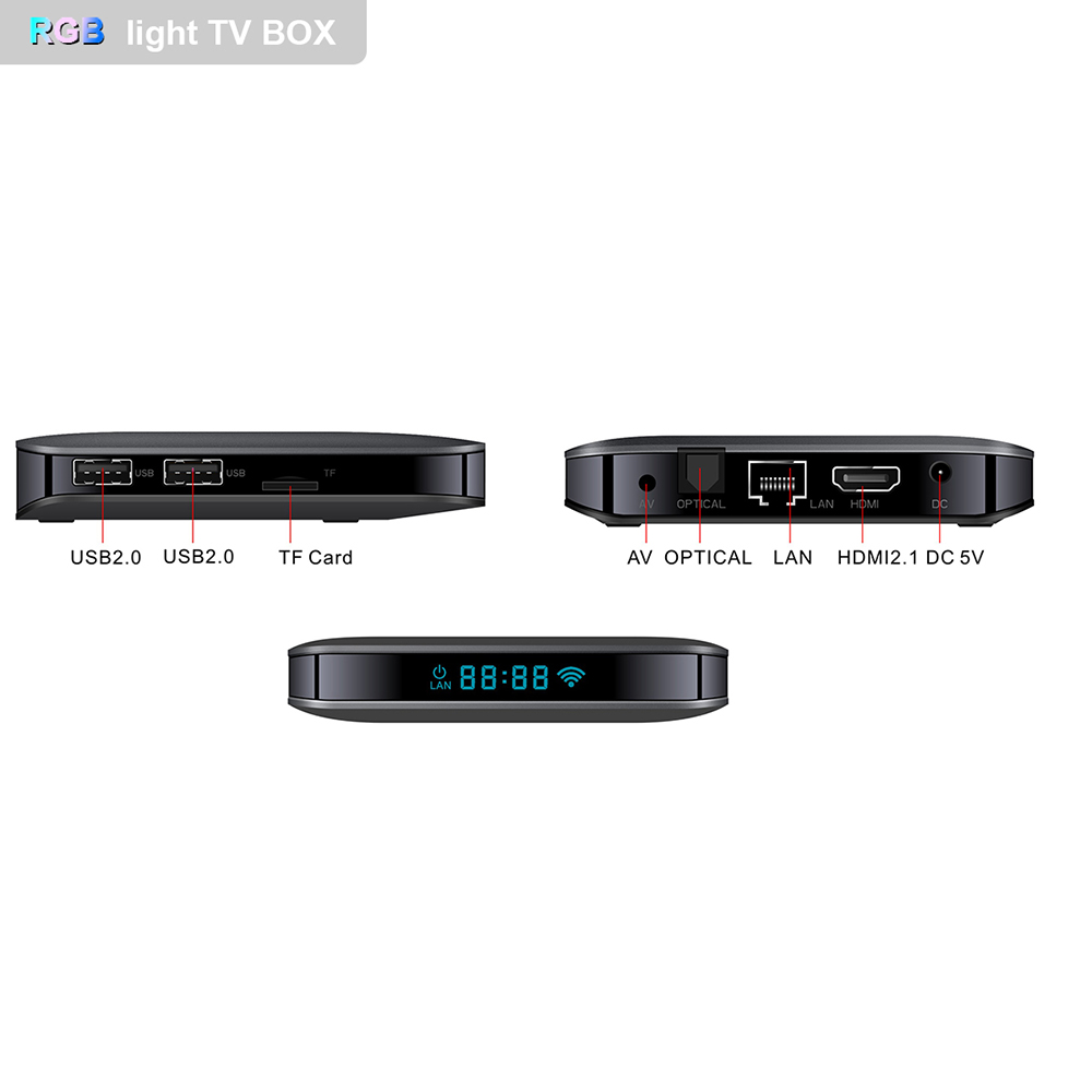Refurbished A95X F3 air II TV BOX Android 11 Amlogic S905Y4 Quad Core ARM Cortex A53 4G RAM 32GB ROM 2.4G+5G WIFI 4K AV1 RGB Light