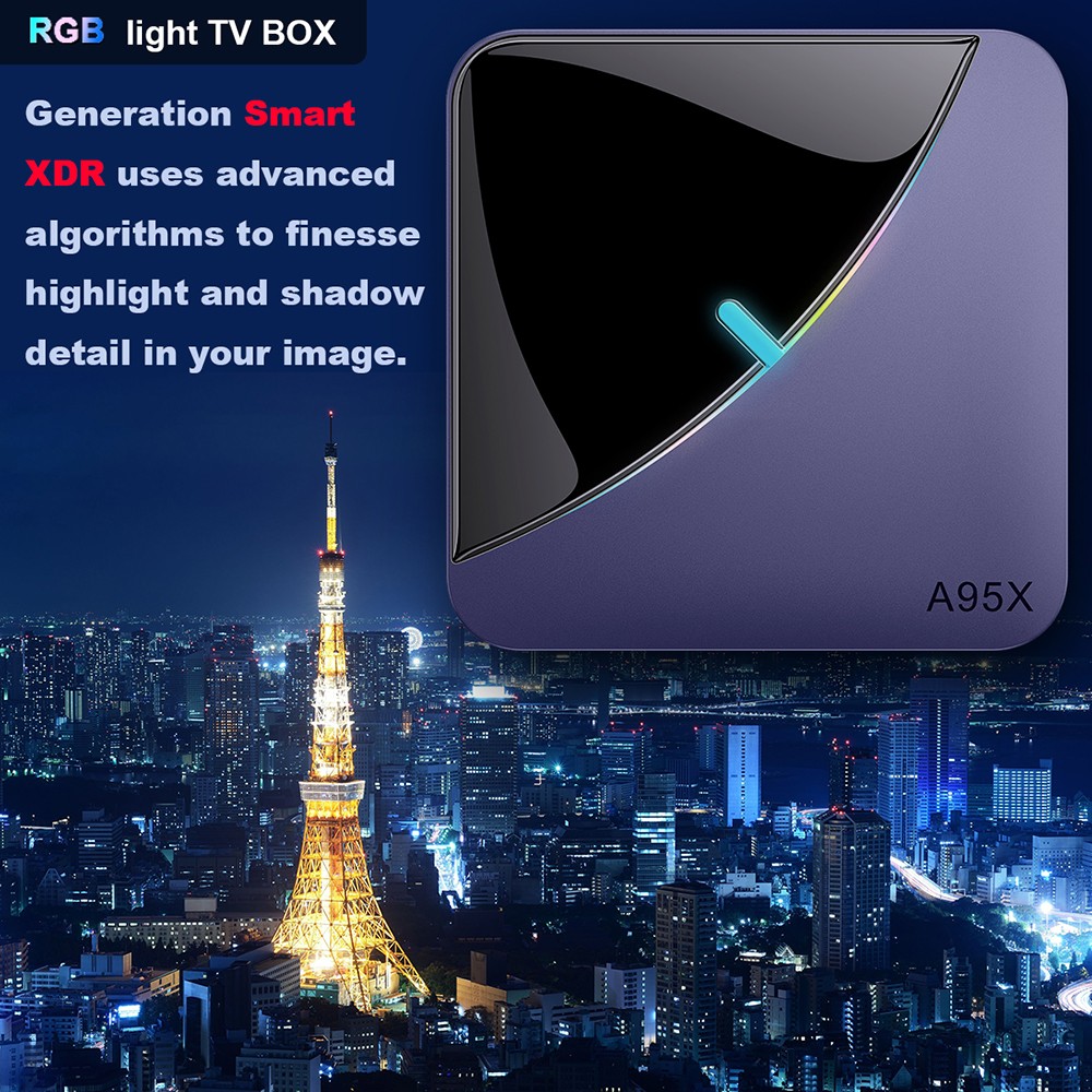 Refurbished A95X F3 air II TV BOX Android 11 Amlogic S905Y4 Quad Core ARM Cortex A53 4G RAM 32GB ROM 2.4G+5G WIFI 4K AV1 RGB Light