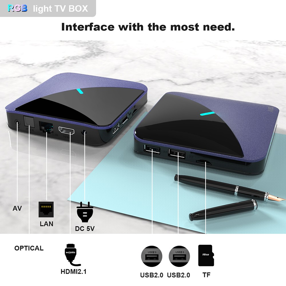 Refurbished A95X F3 air II TV BOX Android 11 Amlogic S905Y4 Quad Core ARM Cortex A53 4G RAM 32GB ROM 2.4G+5G WIFI 4K AV1 RGB Light