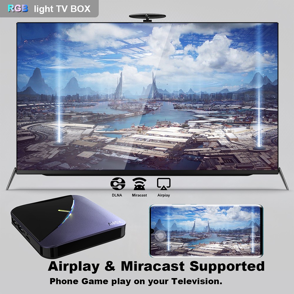 Refurbished A95X F3 air II TV BOX Android 11 Amlogic S905Y4 Quad Core ARM Cortex A53 4G RAM 32GB ROM 2.4G+5G WIFI 4K AV1 RGB Light
